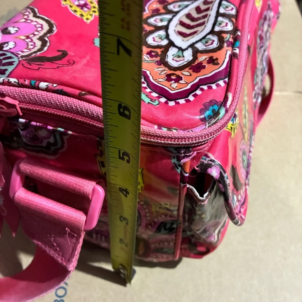 Vera Bradley Call Me Coral Insulated Crossbody Lunch Tote Bag Pink Paisley 10X5”